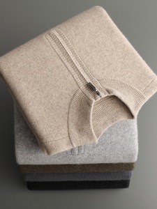 2025 ODM <strong>Men's</strong> Casual <strong>Cardigan</strong> Stand Collar Solid Pattern Winter <strong>Lined</strong> Wool <strong>Fleece</strong> 330g Knitted Regular Fit Hoodie Sweatshirt - Product Image 3