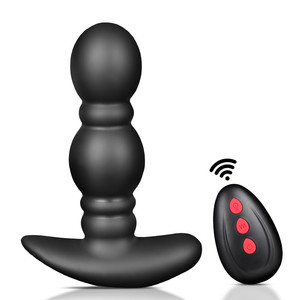 Kotak kustom gratis-Remote kontrol nirkabel penyumbat pantat tiup pria pemijat prostat Vibrator ekspansi besar Vagina Anal - Product Image 3