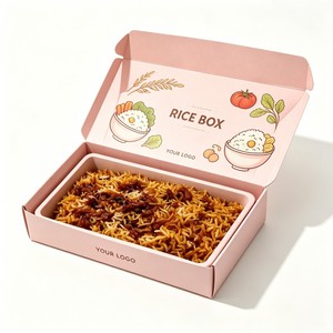 Caja de Embalaje Plegable para Pollo Asado BBQ, Caja para Arroz con su Información Personalizada, Contenedor de Comida para Llevar con Tapa - Product Image 1