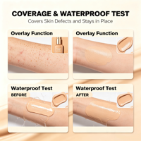 Fond de teint liquide personnalisé en gros avec logo, imperméable, longue tenue, contrôle du sébum, couvrance totale, unifie le teint, fond de teint naturel