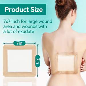 Pansements imperméables de grande taille certifiés CE ISO YOJO, 17,5x17,5 cm, pansement en mousse de silicone avec bordure - Product Image 3