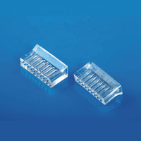 Konektor RJ45 Cat6a XL-508 UTP 8P8C Modular Plug dengan Load Bar Tiga Bagian Transparan Berlapis Emas untuk Kabel Jaringan Ethernet
