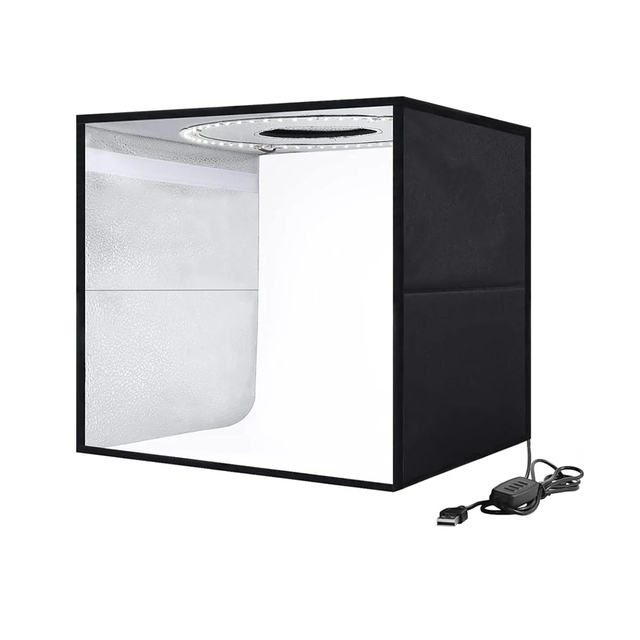 Lightdow Photo Studio Light Box Kit 12"X12" (30X30x30cm) With 120Pcs Leds 6 Backdrops for Photography Portable Dimmable