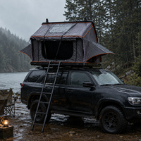 Tiendas de techo rígidas con ventanas laterales plegables para camping en coche, SUV, camión, viajes al aire libre, tienda de techo para vehículos.