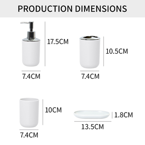 Juego de baño de plástico de 4 piezas para el hogar, dispensador de jabón de Color opcional y soporte para cepillo de dientes, incluye jabonera - Product Image 2