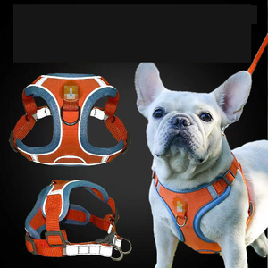 Harnais et laisse réglables pour chien, ensemble réfléchissant, cadeau pour chiot, gilet de harnais pour chat, laisse d'entraînement extérieur pour petit chien, anti-traction - Product Image 3