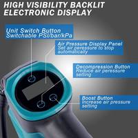 21V Cordless Brushless Motor Tire Pump Digital LED Lighting Power Tools High Quality Portable Car Air Compressor Household