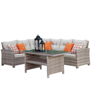 OSMEN Lanca Sofá esquinero de ratán Juego de muebles de jardín de 3 piezas - Product Image 4