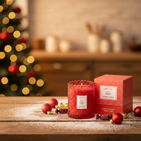 Bougie parfumée de luxe à prix d'usine, très vendue, en cire de soja, coffret de bougies aromatiques personnalisées en verre