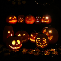 Moderne Halloween-Kürbislampe, Gestapelte LED-Dekorationsleuchte, Tischdekoration für Garten und Hof, Feiertagsdekoration