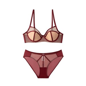 Conjunto de lencería sexy y a la moda con efecto push-up, transpirable, estilo hipster, con aros, de 2 piezas: sujetador y pantalones cortos. - Product Image 6