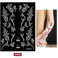 Pochoir de tatouage pour doigts et mains, modèle 888, personnalisable en usine, avec peinture en spray et pâte de henné