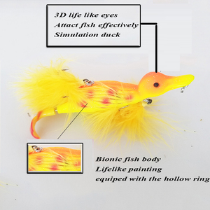 Leurre de pêche Lutac OEM pour canard, 123MM/25.7G/flottant, yeux 3D réalistes, hameçon simple, corps de poisson bionique avec pieds qui font des bruits de nage et des éclaboussures - Product Image 3