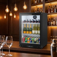 Réfrigérateur commercial sous comptoir à porte vitrée, 200L, à refroidissement par air, pour boissons et bières, avec éclairage LED économe en énergie