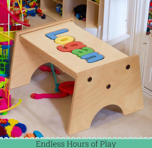 <span class=keywords><strong>Tabouret</strong></span> d'apprentissage pour tout-petits personnalisé, durable, multi-usages, avec puzzle de nom, best-seller - Product Image 6