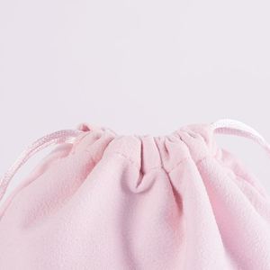 Pochette en velours rose personnalisée avec cordon de serrage pour cadeaux, artisanat, faveurs de mariage, bijoux et fêtes - Product Image 4