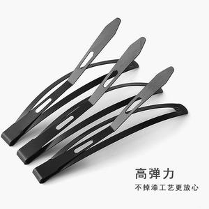 Pince à cheveux noire de style coréen - pince supérieure simple avec pinces latérales et pince à franges brillante. Il est sans danger pour les cheveux. - Product Image 2