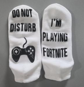 Chaussettes personnalisées avec <span class=keywords><strong>message</strong></span> amusant Je joue à des jeux avec logo - Product Image 4