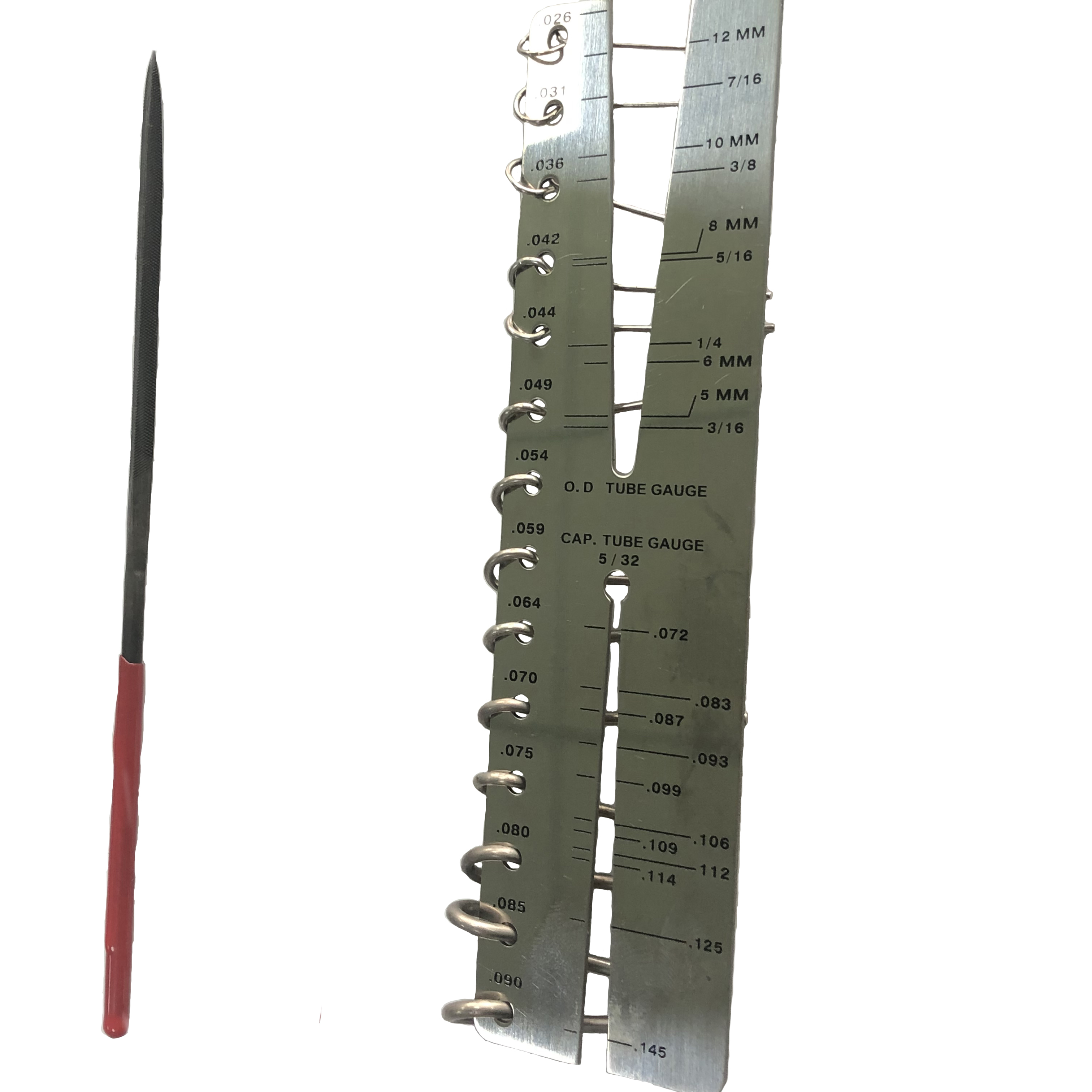 Медный Калибр капиллярной трубки и напильник для измерения размера