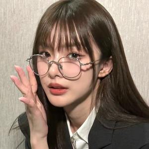 31263 Montura de gafas redondas retro para mujer, lentes de PC con filtro de luz azul, montura completa, gafas para miopía, diseño ligero - Product Image 4