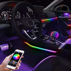 Kit de Luces Ambientales Universales 18 en 1, Tiras LED de Fibra Óptica RGB Activas por Música para Automóvil, Iluminación Interior Ambiental - Product Image 6