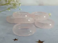 Vente chaude unisexe Rose Quartz bague avec diamant mignon perle pierre naturelle pour les mariages fiançailles fêtes