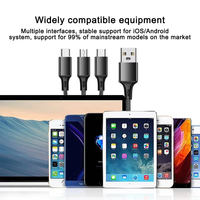 Offre Spéciale pas cher prix 3in1 Multi câble USB universel pour iPhone chargeur rapide câble de charge pour téléphone Android câbles de données en Nylon