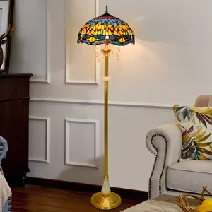 16 pollici di Rame Puro Giallo Dragonfly Stained Glass Giada Tifany In Piedi Living Room Bar Colorato Angolo Alto Tiffany <span class=keywords><strong>Lampada</strong></span> <span class=keywords><strong>Da</strong></span> <span class=keywords><strong>Terra</strong></span> - Product Image 1