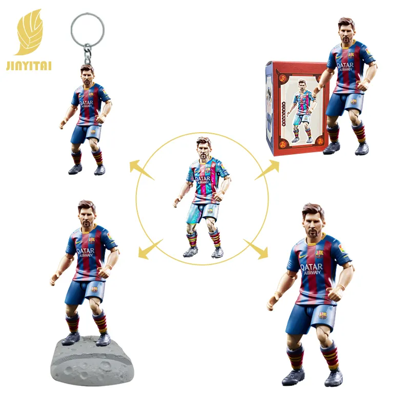 OEM custom vendita calda mini messi calcio action figure resina plastica abvc in PVC mini action figure per la collezione