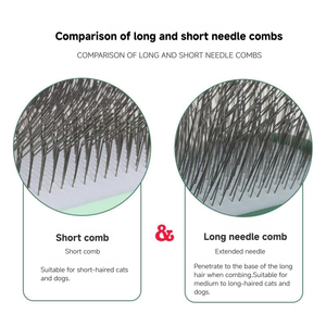 JZ-Brosse à poils longs pour animaux de compagnie 20mm, démêlage et démêlage doux, épingles arrondies anti-rayures, poignée ergonomique, OEM/ODM - Product Image 5