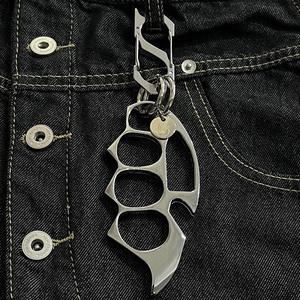 Streetwear Robuster Metall-Schlüsselanhänger im Industriestil, Fingerring, Taschenanhänger, Ästhetisches Taillenornament für Jeans, Herren und Damen - Product Image 3