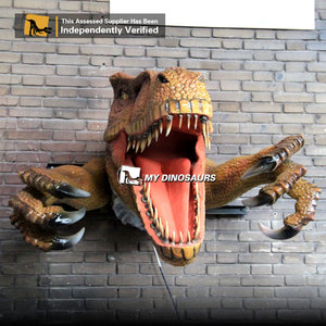MON Dino Tête De Dinosaure En Fiber De Verre Sculpture tyrannosaure pour La Décoration Murale - Product Image 5