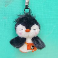 Porte-clés pingouin en peluche animaux marins de dessin animé, avec lunettes, masque pour les yeux, cordes tressées, breloque moelleuse, cadeau peluche 3D marine