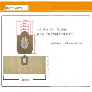 Bolsa de polvo de repuesto para aspiradora Karchers WD3 WD3200 WD3300 WD3.500P MV3 SE4001 <span class=keywords><strong>SE4002</strong></span> 6.959-130 - Product Image 4
