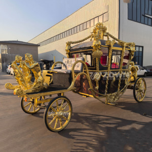 Chariot royal électrique ZOWN Top Crown Sculpture avec cadre doré pour les excursions de luxe dans les parcs à thème - Product Image 4