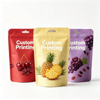 Sachets personnalisés imprimés en gros de fruits secs tropicaux en tranches, assortiment individuel, avec fermeture éclair personnalisable pour fruits secs et noix