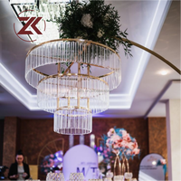 Vase à fleurs pour centre de table de mariage ZKAI, support à fleurs en métal doré, centre de table pour fête de mariage