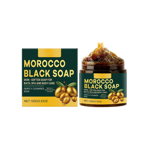 Private Label Organic Handmade Whitening Exfoliating Deep Cleansing Moisturizing Brightening Bar <strong>Moroccan</strong> <strong>Black</strong> <strong>Soap</strong> - Product Image 3