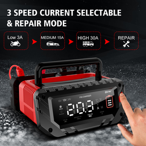 Chargeur de batterie au lithium portable HTRC 30A super rapide 12V 24V AC pour voiture, norme internationale, automatique, multi-protection, sécurité - Product Image 2