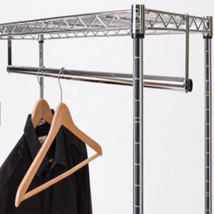 Chrome <strong>Stainless</strong> <strong>Steel</strong> Powder Adjustable Clothes Hanging Rack Shelf <strong>Shelving</strong> Customized Design for Sale - Product Image 5