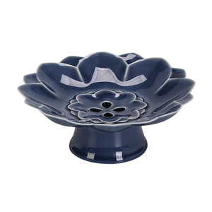 Plato de porcelana con forma de flor para frutas, plato alto para aperitivos, para fiesta de té, estilo chino moderno - Product Image 5