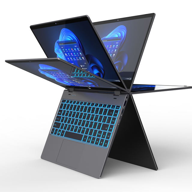 Intel Processor N100 14 Inch 32 GB DDR4 2TB SSD Slim Laptop YOGA 6000 MAh Tablet 2-in-1 1920*1080 Screen Touch 360 Degree Flip