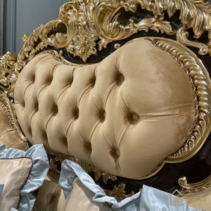 Solid Wooden Luxury Turkish Bedroom Set, Classic <strong>Antique</strong> Italian <strong>Style</strong> king Size <strong>Bed</strong> - Product Image 5