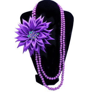 Attrayant magique <span class=keywords><strong>Afro</strong></span> filles perle fleur collier émail métal violet africain DST NCNW sororité collier - Product Image 2