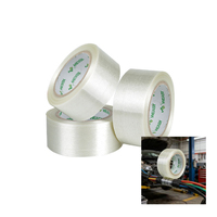 Ruban adhésif en fibre de verre à filament croisé enduit d'un seul côté, pour fixations industrielles, tapis et revêtements de sol en PVC