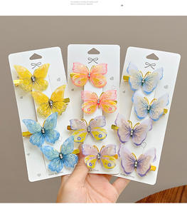 Niedliche Schmetterlings-Haarspange Transparent für Schulmädchen Haaraccessoire für Kinder Glitzernde Haarspange Liebliche Haardekoration - Product Image 6