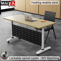 Bureau d'ordinateur pliable moderne en MDF robuste, durable et écologique - Facile à déplier, rangement compact pour l'école/la salle de classe/le atelier