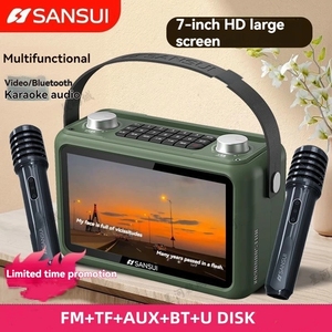 ซับวูฟเฟอร์กำลังสูง 40 วัตต์ <span class=keywords><strong>SANSUI</strong></span> F58 ลำโพงคาราโอเกะหน้าจอความละเอียดสูง 7 นิ้ว พร้อมจอแสดงเนื้อเพลง เครื่องเล่นวิดีโอเพลง รองรับ TF - Product Image 3