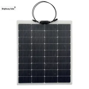 Carregador de célula solar para casa, acampamento, carro, barco, painel solar flexível ETFE 100W Brightway