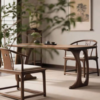 Nouvelle table à manger en bois massif chinois, table à thé en bois sur mesure, pieds courbés, meubles décoratifs traditionnels pour le salon